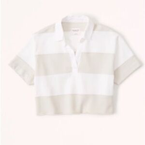 Striped Polo Crop Top